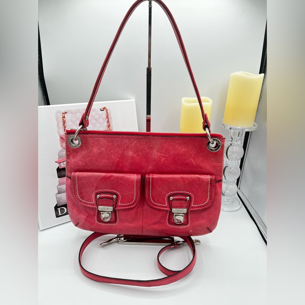 Coach Poppy Distressed Leather Shoulder/Crossbody Bag